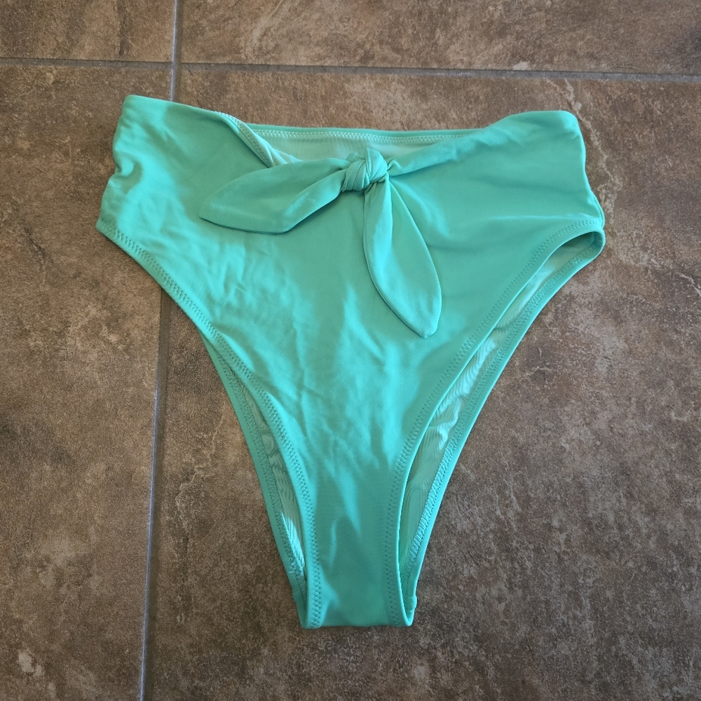 Green High Waisted Aerie Bikini Bottoms